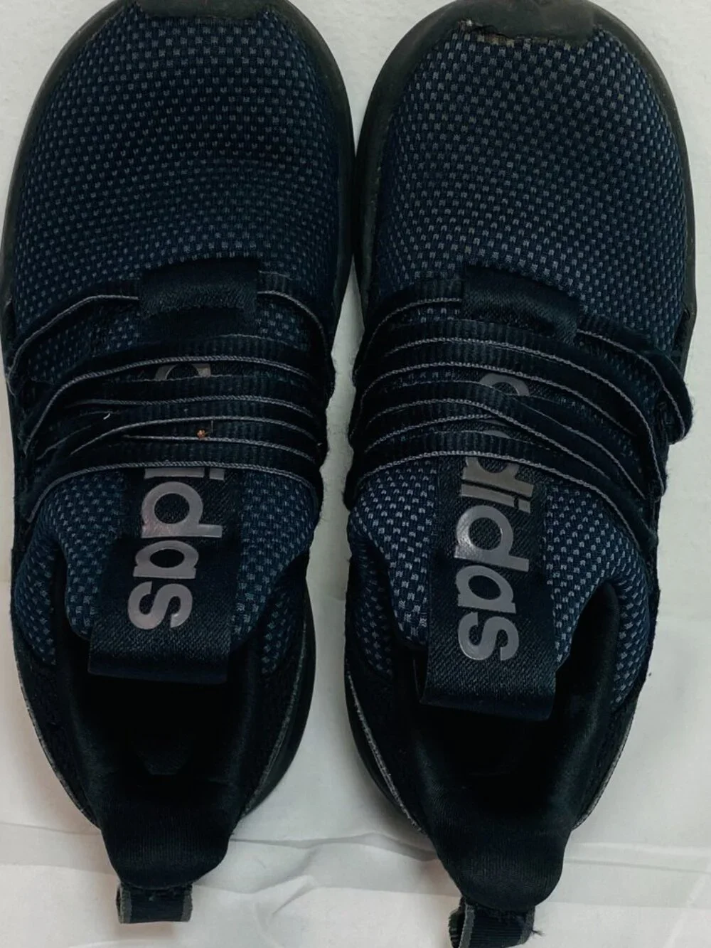 Kids Adidas Sz 13K Lite Racer Adapt 7.0 CloudFoam Slip-On Black Sneaker GUC